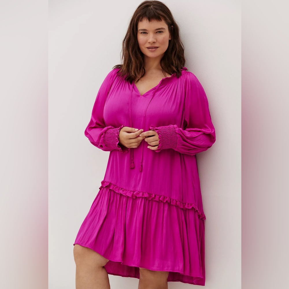 Anthropologie Fuchsia Dress